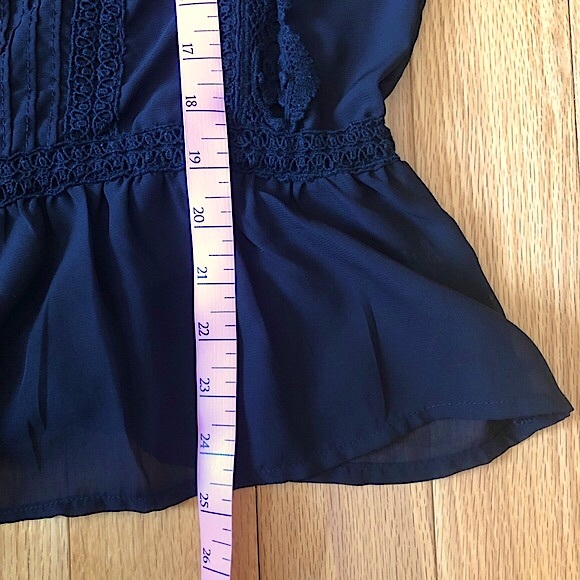 Love Stitch Peplum Blouse with Crochet and Pleat Details. - Picture 12 of 12